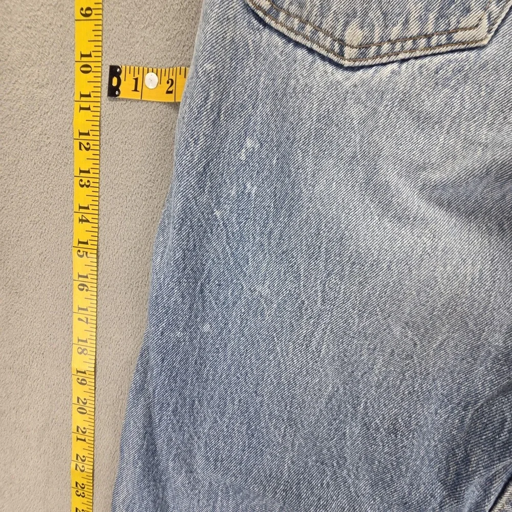 VTG Levis 501 Jeans Mens Blue Light Wash Made In USA Star Patchwork Fits 32x28 - Picture 8 of 16